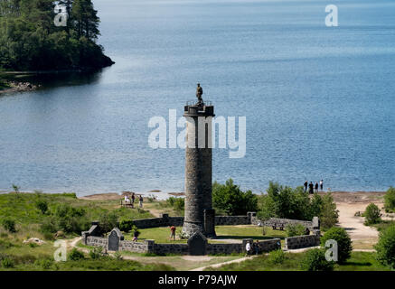 Das Glenfinnan Monument an der Spitze von Loch Shiel, Glenfinnan, Lochaber, Schottland. Stockfoto