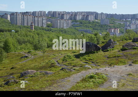 Murmansk Stadt und Hafen in der nördlichen Russland Stockfoto