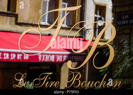 Le Tire-Bouchon, Restaurant in Saint-Jean Bezirk, Lyon, Frankreich Stockfoto