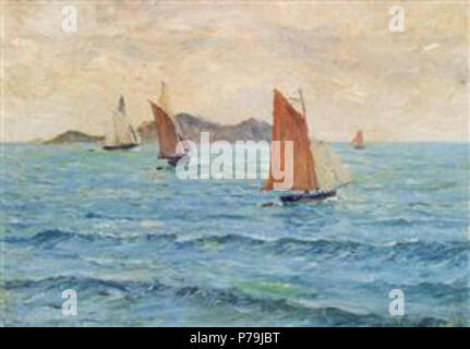 Arbeit von Maxime Maufra. Vor 1918 55 Maufra - Segelboote Stockfoto