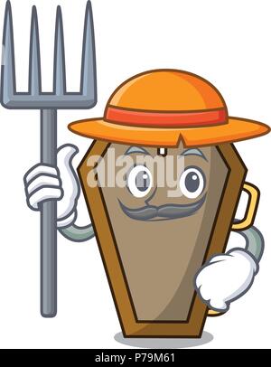 Landwirt Sarg Charakter Cartoon Stil Stock Vektor