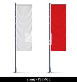 Vertical flag mockup. Banner Vorlage Stock Vektor