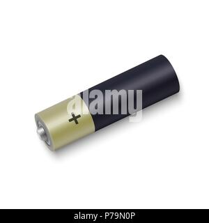 Realistische Alkali-Mangan Batterie. design Leer mockup Vorlage. Stock Vektor