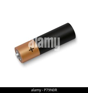 Realistische Alkali-Mangan Batterie. design Leer mockup Vorlage. Stock Vektor