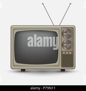 Realistische alten Vintage TV. Retro televesion. Abbildung: auf weißem Hintergrund Stock Vektor