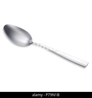 Vector Illustration von realistischen Metalllöffel. Stock Vektor