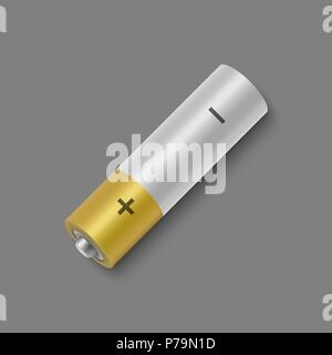 Realistische Alkali-Mangan Batterie. design Leer mockup Vorlage. Stock Vektor