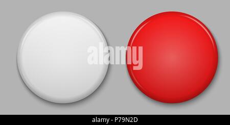 Satz von blank glänzend zugeschickt oder Web-Taste. Stock Vektor