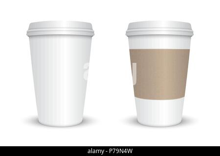 Realistische leere Kaffeetasse set isoliert. Stock Vektor