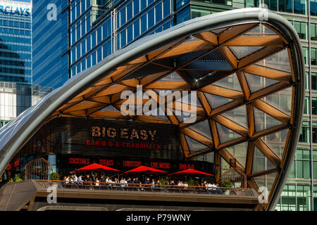 The Big Easy Restaurant, Crossrail, Canary Wharf, London, Großbritannien Stockfoto