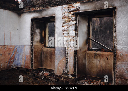 Der Sommer hat in den zentralen Regionen in Portugal und im Winter verabschiedet hat, nach dem zerstörerischen wilfires, dass große Waldgebiete zerstört. Stockfoto