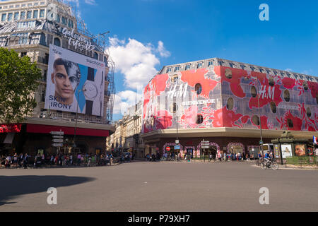 H&M Store und die Galeries Lafayette in Paris, Frankreich (25. Juni 2018) Stockfoto