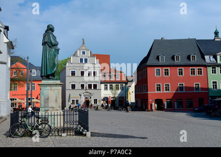 Denkmal für Johann Gottfried Herder, Herderplatz, vor Stadtkirche St. Peter und Paul, Herderkirche, Weimar, Thüringen, Deutschland, Europa Stockfoto