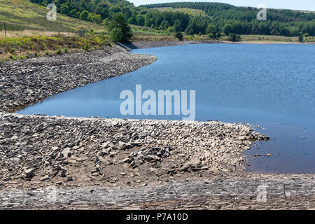 03. Juli 2018 - Kalb Hey Damm ist gering, Wasser zu werden nach ein paar Wochen der intensiven Hitze Stockfoto