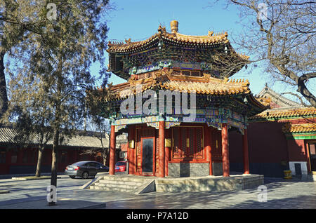 Chinesischer Pavillon in Yonghe Tempel, Peking Stockfoto