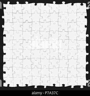 Puzzle square mockup Hintergrund auf dunklem Hintergrund montiert, Puzzle Board kann eine nahtlose Verbindung entlang der Grenzen werden, gerenderte 3D-Bild Stockfoto