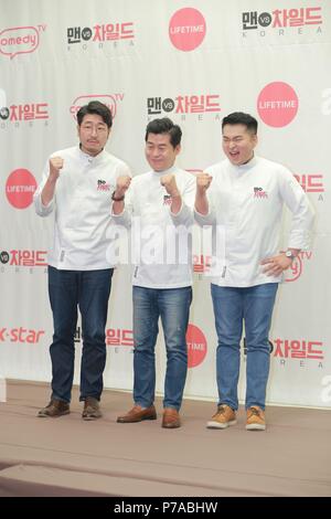 Seoul, Korea. 04. Juli 2018. Hui Jae Lee Mun-Se-yun, Girl's Day Park So Jin nahmen an der Produktion der TV-Show "VS Kind Korea" in Seoul, Korea am 04. Juli 2018. (China und Korea Rechte) Credit: TopPhoto/Alamy leben Nachrichten Stockfoto