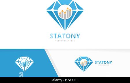 Vektor Diamant und Grafik logo Kombination. Schmuck und Diagramm Symbol oder Icon. Einzigartige Juwel und Grafik logo Design Template. Stock Vektor
