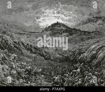 Die ägyptische Armee ertrunken im Roten Meer. Das Buch Exodus. Kapitel 14. Verse 27 bis 31. Stich von Gustave Dore (1832-1883). Stockfoto