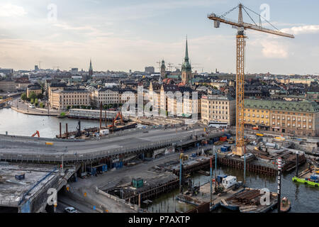 Die Bauarbeiten am Wasser, Stockholm, Schweden Stockfoto