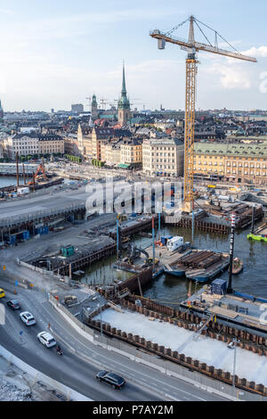 Die Bauarbeiten am Wasser, Stockholm, Schweden Stockfoto