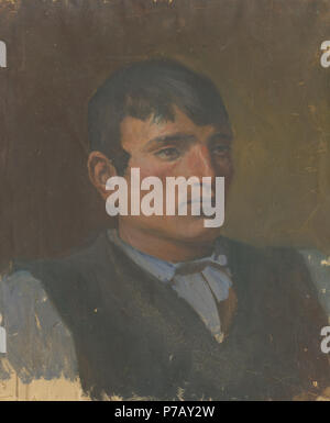 50 Ladislav Mednyánszky-Studie von einem jungen Mann in einem dunklen Weste-O4992-Slowakische Nationalgalerie Stockfoto