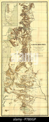 58 Moreno - Reconnaissance de la région andine, 1897, Carte Stockfoto