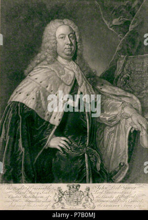 1 stEarlGower. von Johannes Faber Jr, nachdem Jean Baptiste van Loo, Mezzotint, 1743 oder nach Stockfoto