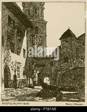 Kastelruth 1904. Blatt aus: "Bilder aus Südtirol", München 1909. Dieser Medien zeigt das kulturelle Erbe Denkmal mit der Nummer 15279 in Südtirol. Dieser Medien zeigt das kulturelle Erbe Denkmal mit der Nummer 15288 in Südtirol. Dieser Medien zeigt das kulturelle Erbe Denkmal mit der Nummer 15286 in Südtirol. . 1904 62 Pfann Bilder aus Tirol 16. Stockfoto