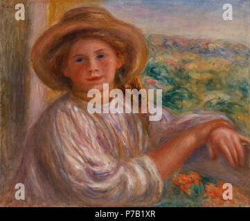 . Mädchen auf einem Balkon, Cagnes (Jeune femme au balcon, Cagnes) N/A 63 Pierre-Auguste Renoir - Mädchen auf einem Balkon, Cagnes (Jeune femme au balcon, Cagnes) - BF 98 - Barnes Foundation Stockfoto