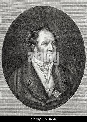 Maximilian ich (1756-1825). König von Bayern. Gravur in Universalgeschichte, 1885. Stockfoto