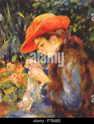 Die Arbeit von Pierre-Auguste Renoir. Vor 1919 70 Renoir-MARIE-THERESE-Durand - ruel - Nähen-1882.jpg! PinterestLarge Stockfoto