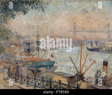 . "Le Port de Nantes". Français: Émile Dezaunay (1854-1938): "Le Port de Nantes" (peinture à l'huile, 1914, Musée du Château des Ducs de Bretagne à Nantes). Vom 6. Oktober 2010, 17:33:24 9 Emile Dezaunay Le Port de Nantes Stockfoto