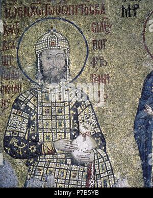 Mosaik von Kaiser Johannes II Commenus regierte Byzantinische Reich 1118-43. Die Hagia Sofia, Istanbul. Artwork auch als: Sanctuary bekannt. Museum: die Hagia Sofia. Stockfoto