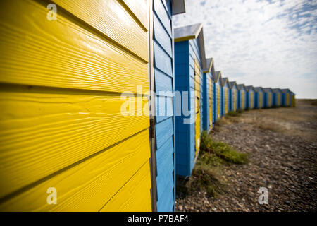 Littlehampton Beach Huts, West Sussex Stockfoto
