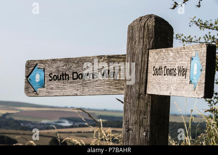 South Downs Way Wegweiser Stockfoto