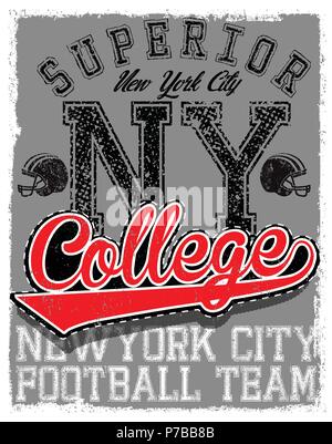 Athletic Dept New York; Varsitysport vector Drucken und Varsity. Für t-shirt oder andere Verwendungen im Vektor. T shirt Graphic Stock Vektor