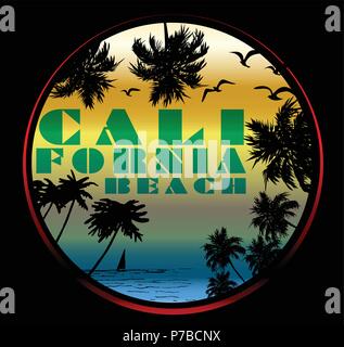 Kalifornien Typografie, t-shirt, Grafiken, Poster, Banner, Flyer, Print, Postkarte Stock Vektor