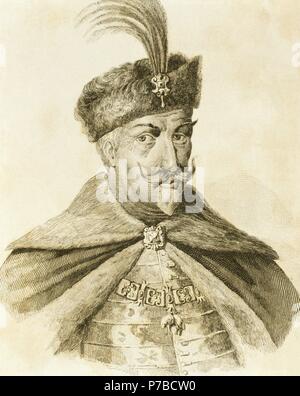 Matthias ich Corvinus (1440-1490). König von Ungarn und Kroatien (1458-1490). Gravur. Stockfoto