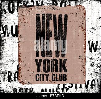 New York City. Vintage Design. Grunge Hintergrund. Typografie, t-shirt, Grafiken, Poster, Drucken Stock Vektor