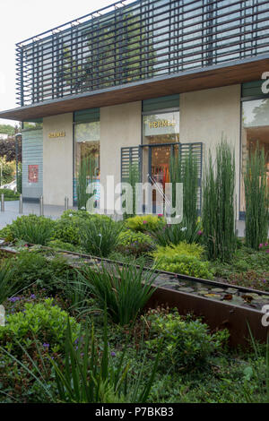 Japanisch inspirierten Garten im Hermes Boutique in Las Condes, Santiago Stockfoto