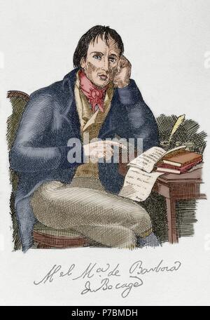 Manuel Maria Barbosa du Bocage (1771-1806). Portugiesischer Dichter. Kupferstich, 1798. Farbige. Stockfoto