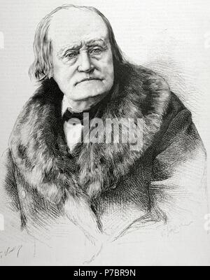 Henri Milne-Edwards (1800-1885). Französische Zoologe. Porträt. Kupferstich von H. Thirial. Ilustracio n Artistica, 1885. Stockfoto