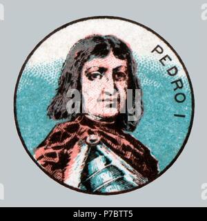 España. Edad media. Pedro I (1334-1369) el Grausame, rey de Castilla del 1350 al 1369. Stockfoto