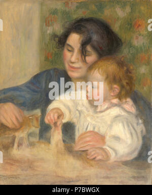 . Französisch: Gabrielle et Jean. Français: Foto du tableau Gabrielle Renard et Jean enfant. Englisch: Foto der Malerei Gabrielle Renard und Säugling Sohn Jean. . Zwischen 1895 und 1896 33 Gabrielle et Jean, von Pierre-Auguste Renoir, von C2RMF 7/8 Stockfoto