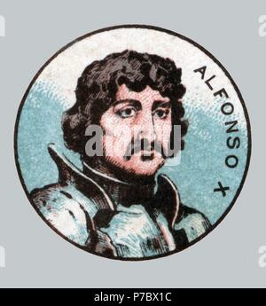 España. Edad media. Alfonso X El Sabio (1221-1284), rey de Castilla del 1252 al 1284. Stockfoto