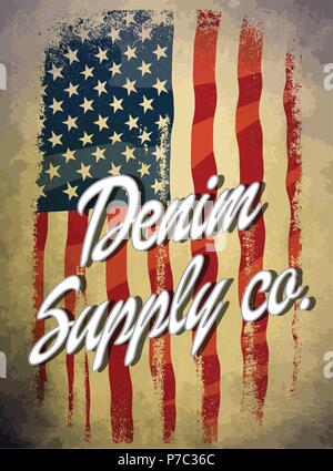 Vintage Amerika denim Typografie, t-shirt, Grafiken, Vektoren Stock Vektor