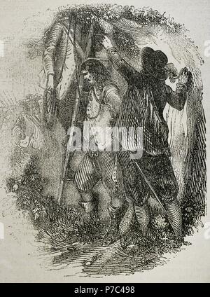 Armand Charles De La Porte, Duc De La Meilleraye (1632-1713). Französischer general, Grand Master und Kapitän-General der Artillerie. La Meilleraye befiehlt die Gesandten aus Bordeaux, gehängt zu werden. Gravur. des 19. Jahrhunderts. Stockfoto