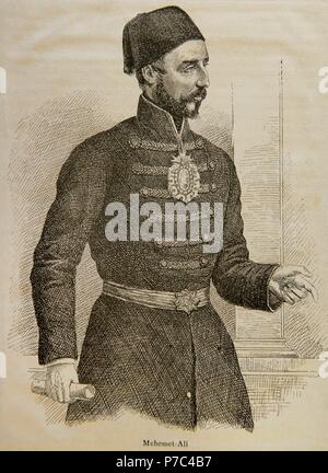 Muhammad Ali von Ägypten (1769-1849). Osmanische albanischen Kommandant. Gravur in die Universalgeschichte, 1881. Stockfoto