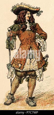 Luis XIV (1638-1715), rey de Francia, Llamado El Rey Sol. Grabado de 1910. Stockfoto